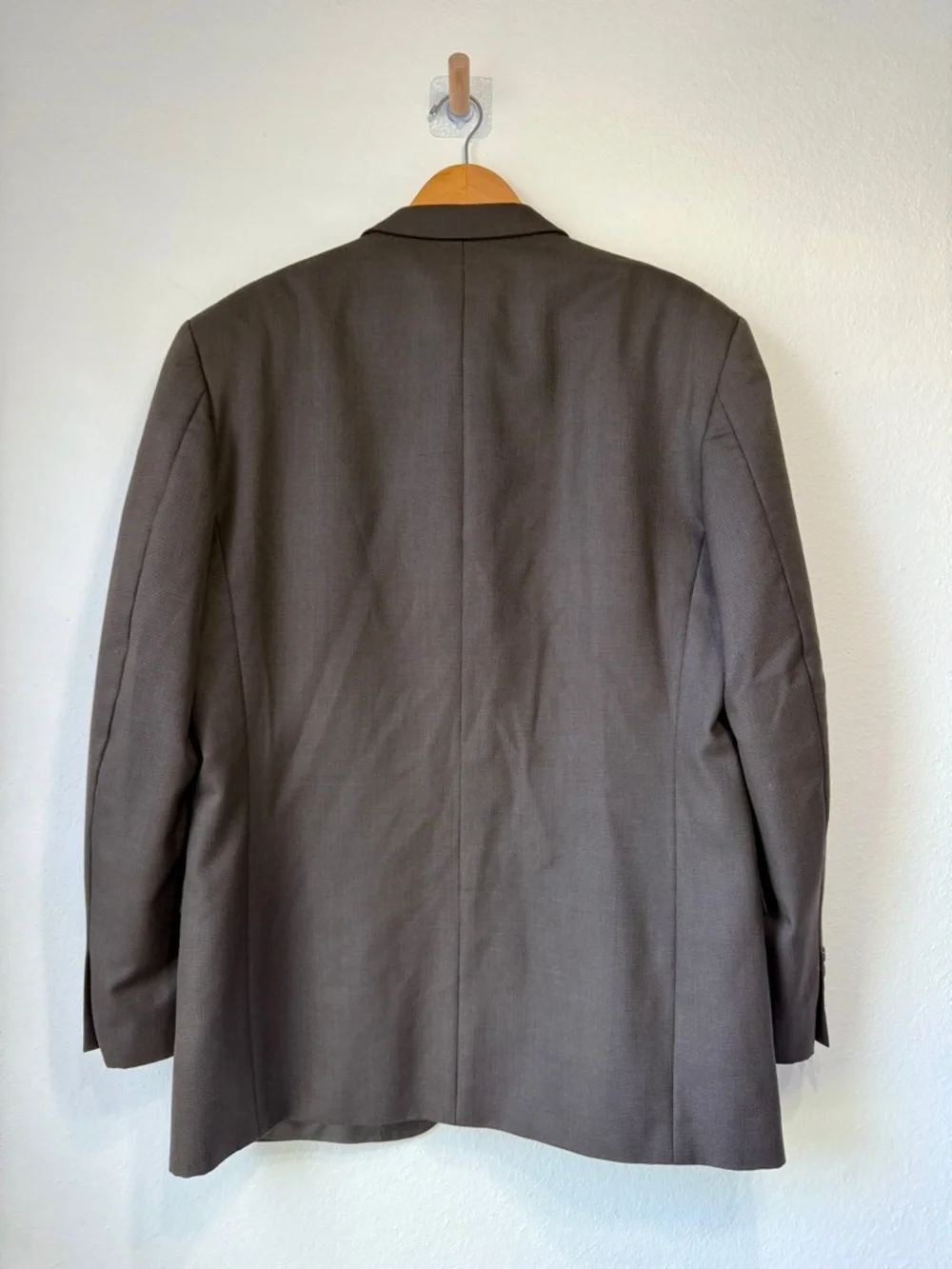Albert Nipon Wool Silk Blazer Gray Tailored Jacket Size L 42